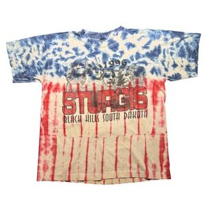 Vintage 1996 Sturgis Rally Tie Dye T-Shirt USA Large
